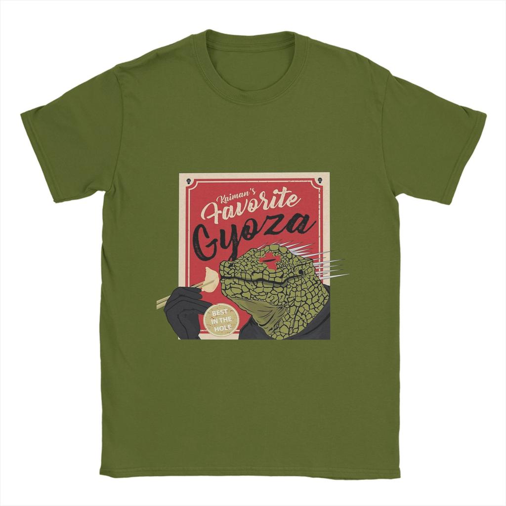 Dorohedoro Kaiman isst Gyoza T-Shirt Sommer Freizeit T-Shirts Herren Reine Baumwolle O-Ausschnitt Oberteil T-Shirts Kurzarm Vintage Oberteile