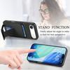 For iPhone Air Case Card Holder Carbon Fiber Texture Leather Coated TPU Phone Cover