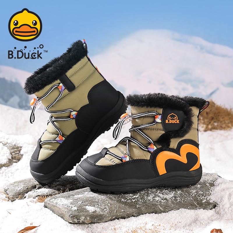 

B.DUCK Kids 2025 Winter Unisex High-Top Velvet-Lined Snow Boots 32 зелений/чорний