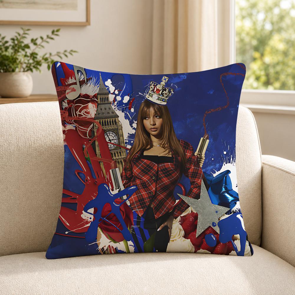 Singer PPink PPantheress Cushion Cover Soft Short Plush SkinFriendly Cushion Case for MultiScene Use