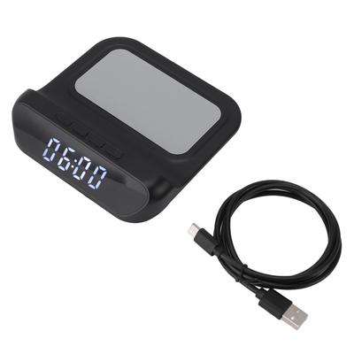 Sveglia Digitale con Caricatore Wireless Rapido Tipo C LED Calendario Visualizzazione Temperatura Sveglia