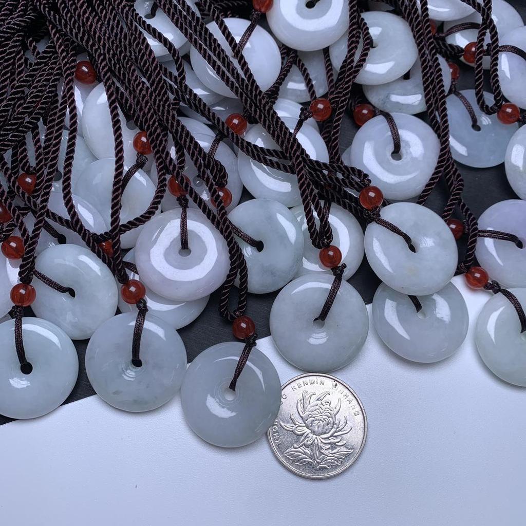 Myanmar Type A Jadeite 'Ping An Kou' Pendant Accessory