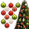 12pcs Christmas Ball Ornaments Tree Decoration 2.4 Inch Red Green Hanging Xmas Tree Ornaments Glittering Plastic Christmas Balls
