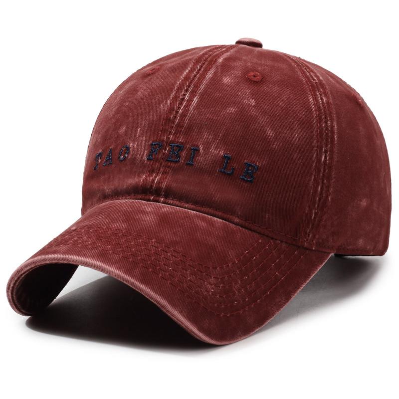Fashion Letter Embroidery Cap Personalized Baseball Cap Men'S And Women'S Outdoor Sunshade Versatile Washed Hat Tide
