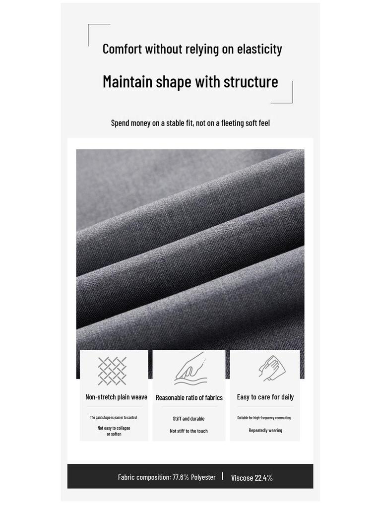 Non-Iron Professional Slim Straight Leg Grey Suit Pants for Men & Women – Ideal Formal Workwear for Commuting