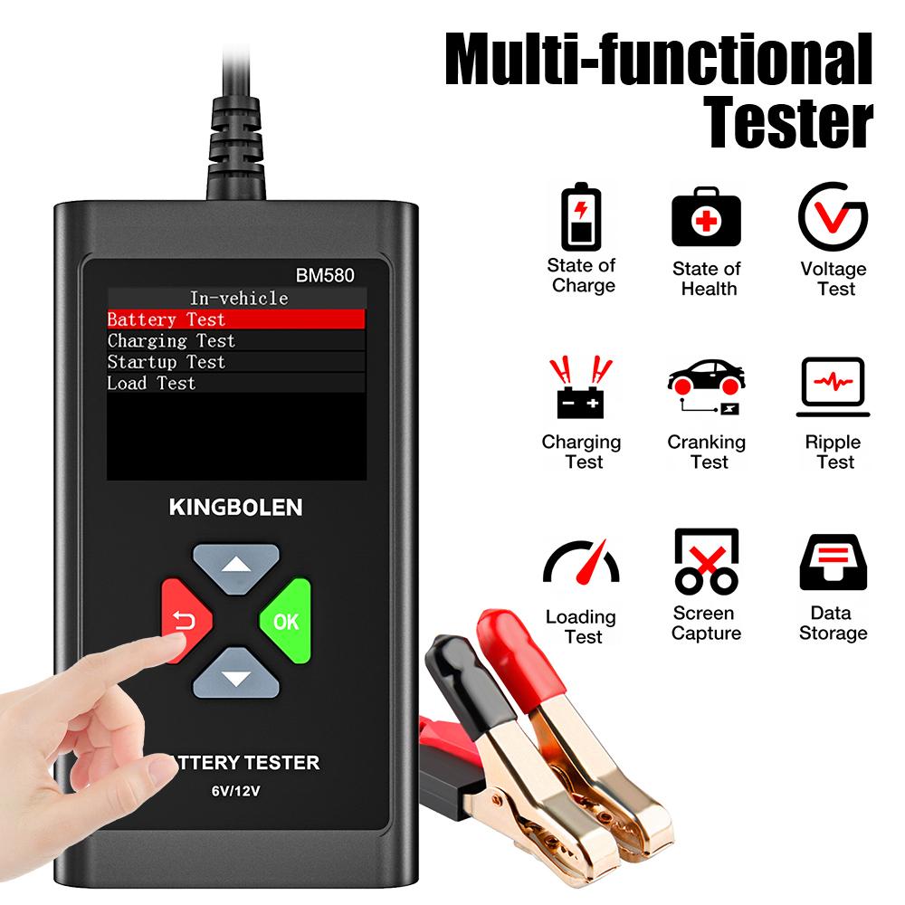 Diagnostic Tools For Wet/GEL/Lead-acid Battery CCA Circut Analyzer Car Battery Tester Digital Updated Support BM580 12V 6V