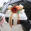 Elegant Wedding Car Door Handle Ribbon Decorations Door Handle Flower Bowknot Decoration for Wedding Car and Venues