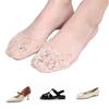 1 Pair Half Toe Socks Women Floral Lace Toe Topper Socks No Show Liner Socks Invisible Forefoot Non-Slip Insoles Pads
