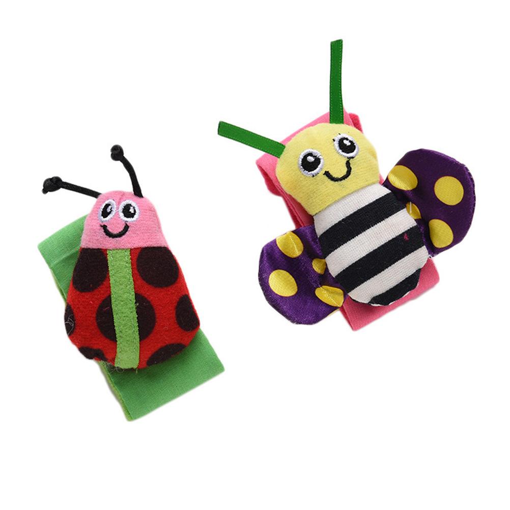 1 Pair Baby Wrist Rattles and 1 Pair Socks Rattles Set Educational Development Plush Toys Baby Gift