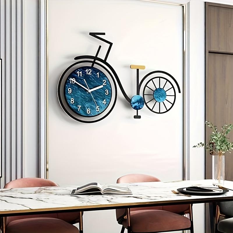 Metall kreative und lustige Fahrrad-Wanduhr stille Uhr geeignet für Schlafzimmer Wohnzimmer Büros und Esszimmer