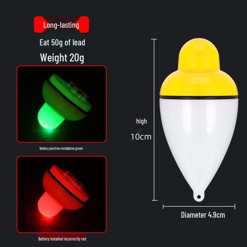 Plutitor Luminos pentru Pescuit pe Timp de Noapte - Plutitor Electronic cu Burta Mare pentru Pescuitul la Crap