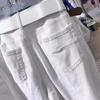 2024 Trendy Women's White Wide-Leg Straight-Leg Jeans: Versatile, Loose, Slimming, Perfect for Summer.
