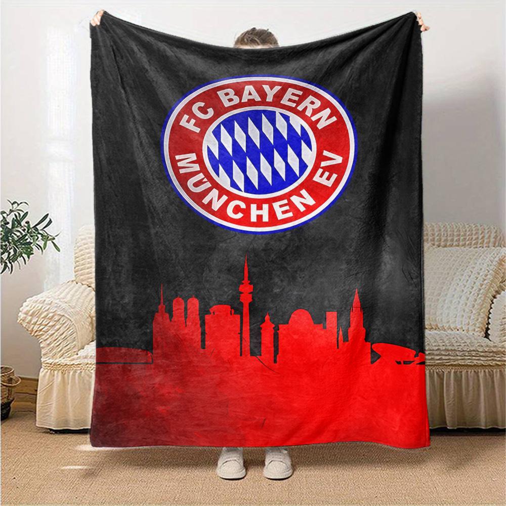 Bayern Munich Crest Blanket Warmthful Decor Perfect for Chair Bed Office Chair All-Season Use Stylish Decor Suitable for Gifting Relatives and Friends