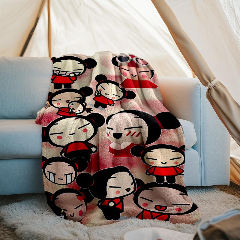 Pucca2 printed throw blanket—lightweight,soft,warm;versatile blanket for all seasons—perfect as &air-conditioning throw,nap blanket