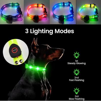 Nuovo Collare Luminoso a LED Regolabile per Animali Domestici Cani PVC Impermeabile Anti Sporco Facile da Pulire per Cani Grandi Piccoli Cuccioli Gatti Collare Luminoso