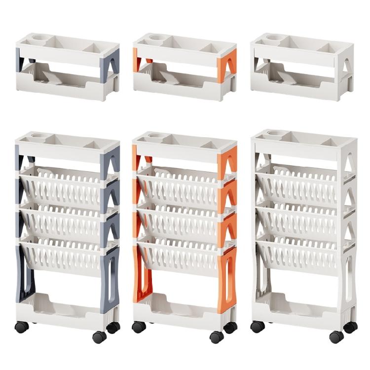 5 Tiers/2 Tiers Mobile Storage Trolley with Wheels Convenient Utility Cart for Kitchen Bathroom Living Room Decoration