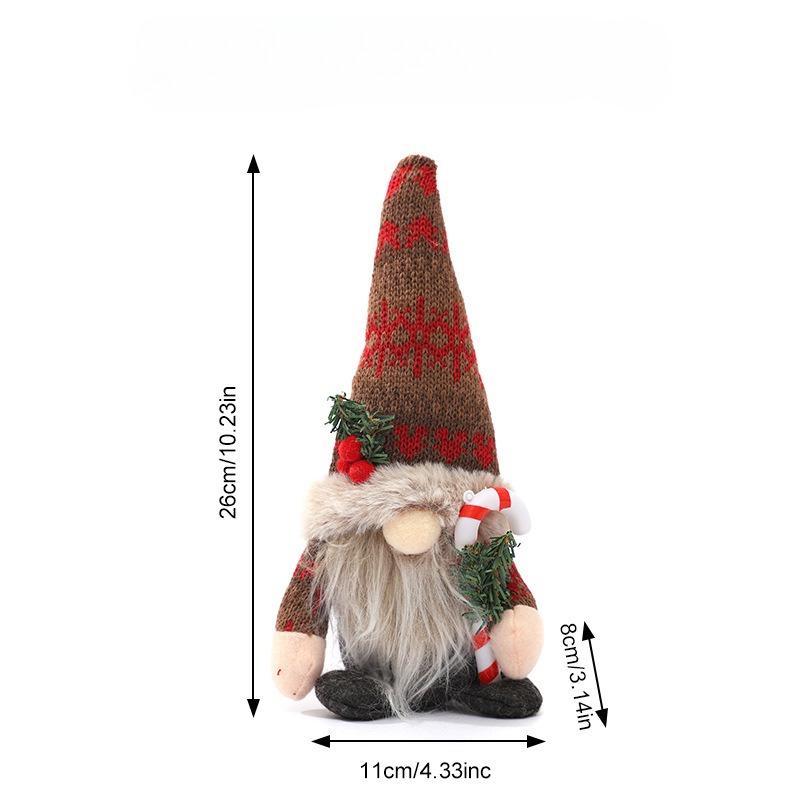Christmas Figurine, High-end Knitted Pointed Hat Sitting Posture, Dwarf Plush Ornament, Decorative Items