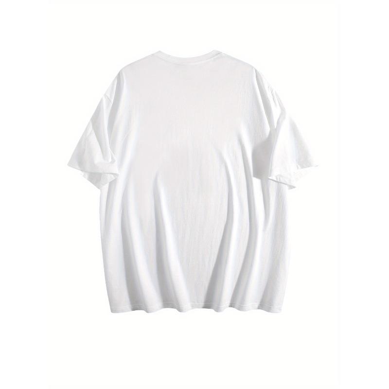 Europäische Größen Herren Schwarz Kurzarm T-Shirt mit Pray Wait Trust God Has A Plan Aufdruck - Lockere Passform Casual T-Shirt, Minimalistisches Design für Sommer Täglich