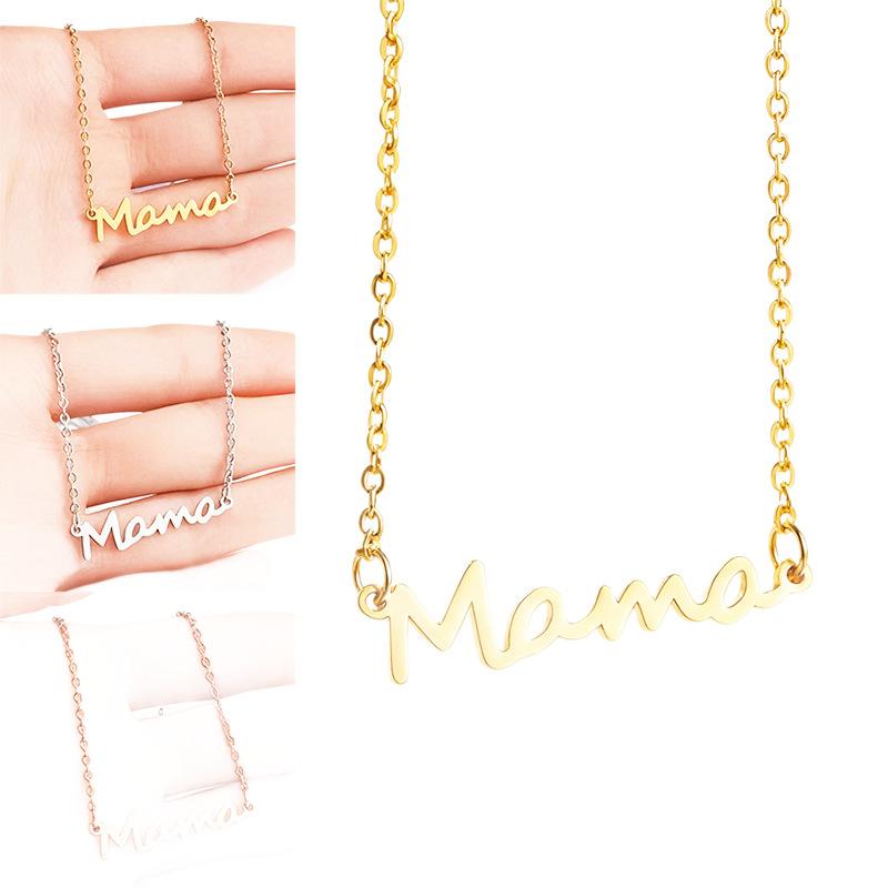 Mama letter necklace, simple English mother pendant, collarbone chain, a Mother's Day gift.