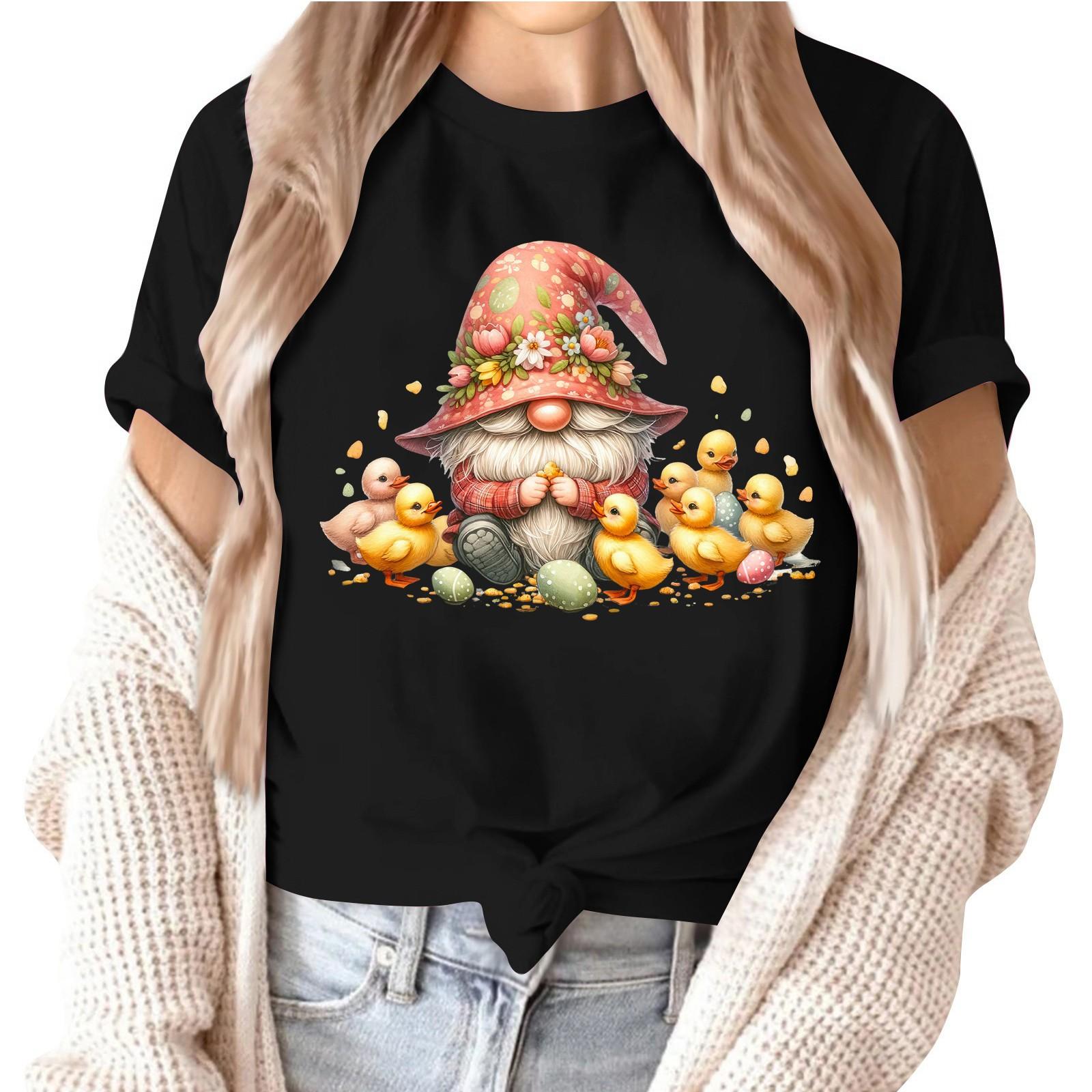 

Женский топ с коротким рукавом и принтом на шее S