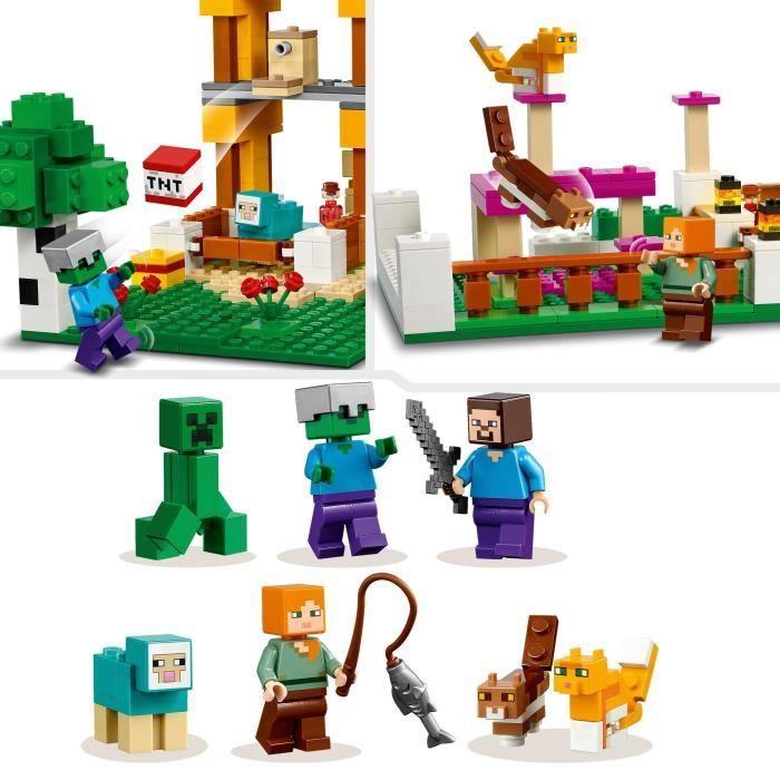 Lego® minecraft 21249 la boîte de construction 4.0, jouets 2-en-1 avec figurines steve, creeper et zombie