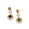 Elegant Asymmetrical Vintage Zircon & Pearl Stud Earrings
