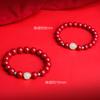 Women's Natural Cinnabar Bracelet Made of High-content Raw Ore of Hetian Jade, Featuring Red Imperial and Purple Gold Cinnabar
