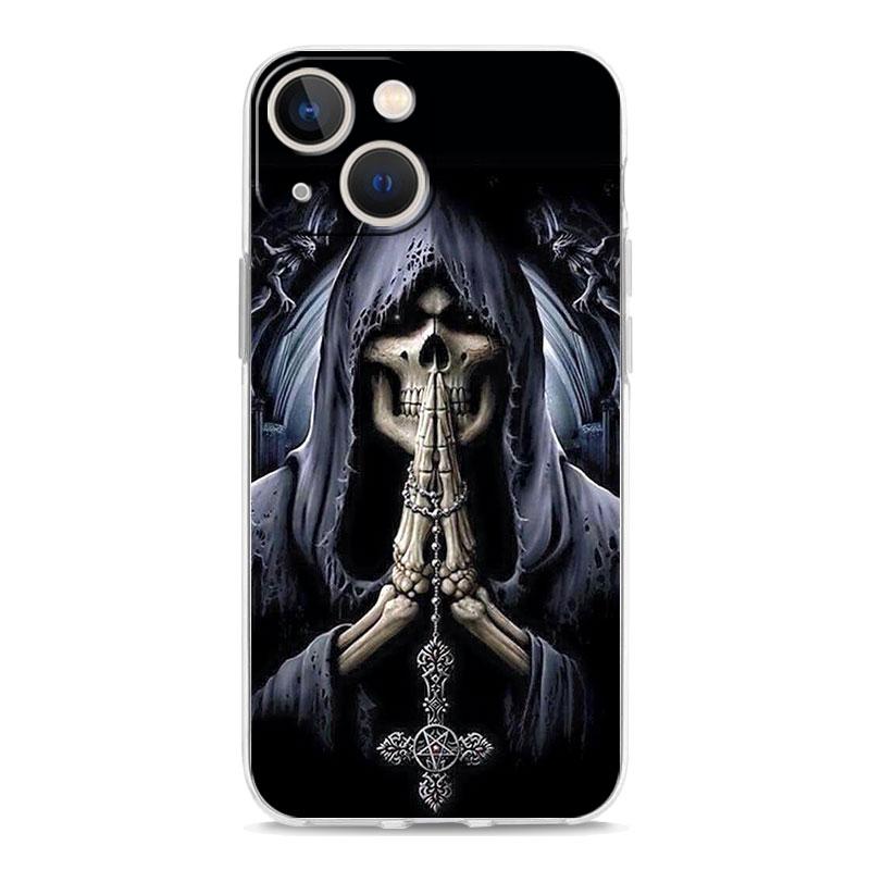 Phone Case For iPhone 17 Cases iPhone Air 16 15 12 13 14 Pro Max 7 8 Plus 16Pro iPhone11 Cover Grim Reaper Skull Skeleton
