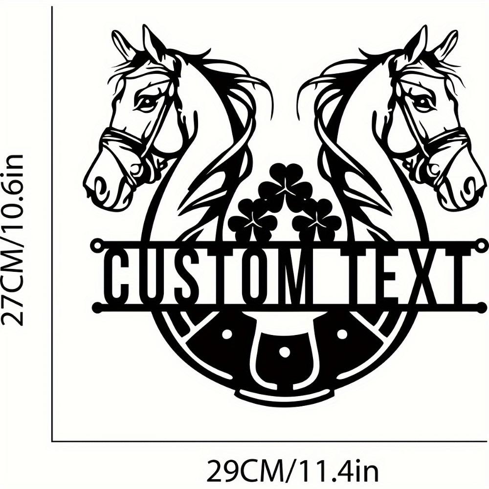 Personalized Metal Horse Hoof Wall Art Equestrian Farmhouse Decor Outdoor Sign