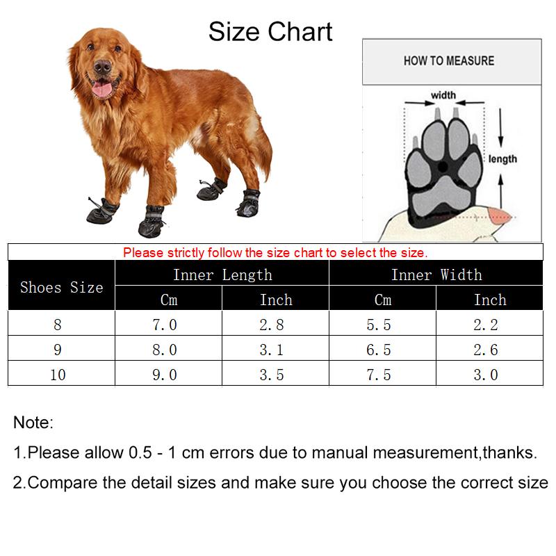 4 Stück Hundeschuhe für große Hunde wasserdicht reflektierend großes Haustier Leder rutschfeste Stiefel Golden Retriever Labrador Outdoor-Zubehör