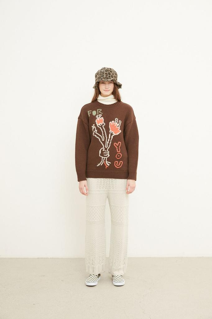 Seullokoseuteo Flower Knit Brown