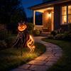 Festive Landscape Ornaments Solar Halloween Pumpkin Garden Light, Outdoor Yard Stake Decoration with Holiday Path Lighting Flowing LED Effect for Lawn