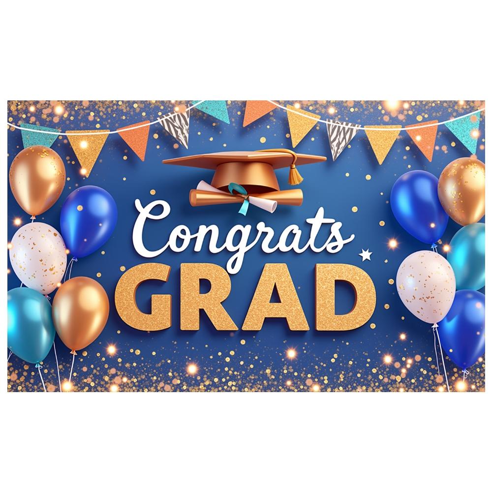Graduate Display Triangular Flags Graduation Banner Degree Ceremony Backdrop Tassel Accent Grad Party Banner For Ceremony Photo
