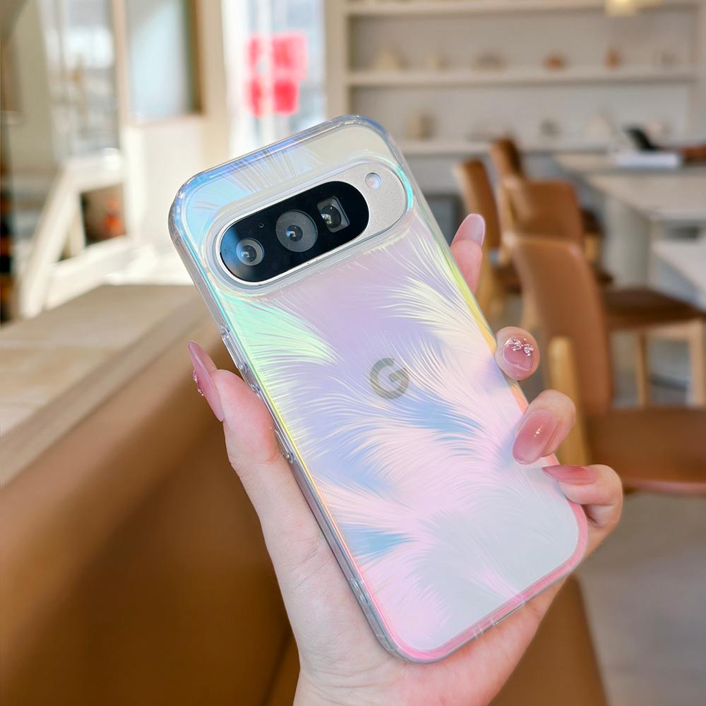 Luxury Laser Gradient Color Translucent Case For Google Pixel 10A 9 Pro XL 9A Magnetic Charging Shockproof Bumper Protect Cover.