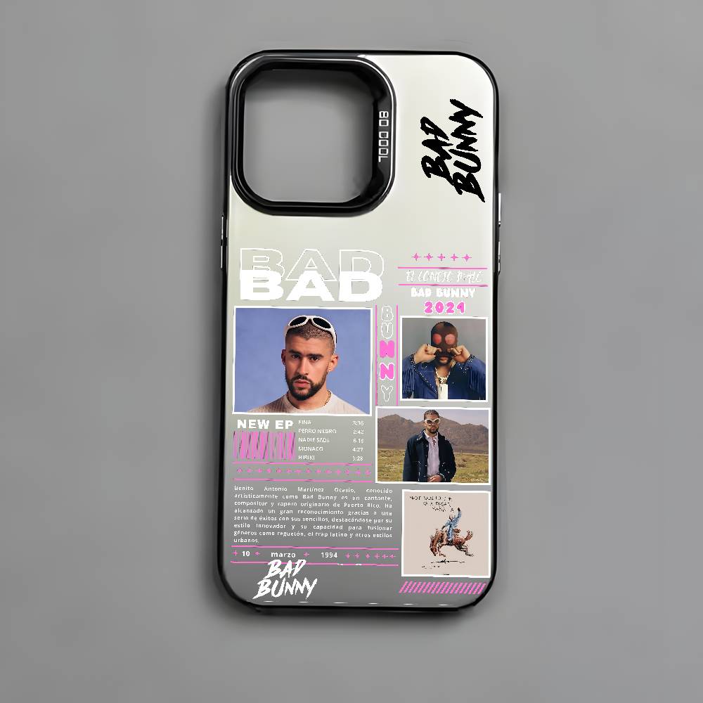 B-Bad Bunny Art Album Etui na Telefon Dla iPhone 17 16e 16 15 14 13 12 11 mini Pro Max X XR XSMAX 8 7 Air Plus Przeciwupadkowe Matowe Pokrowiec