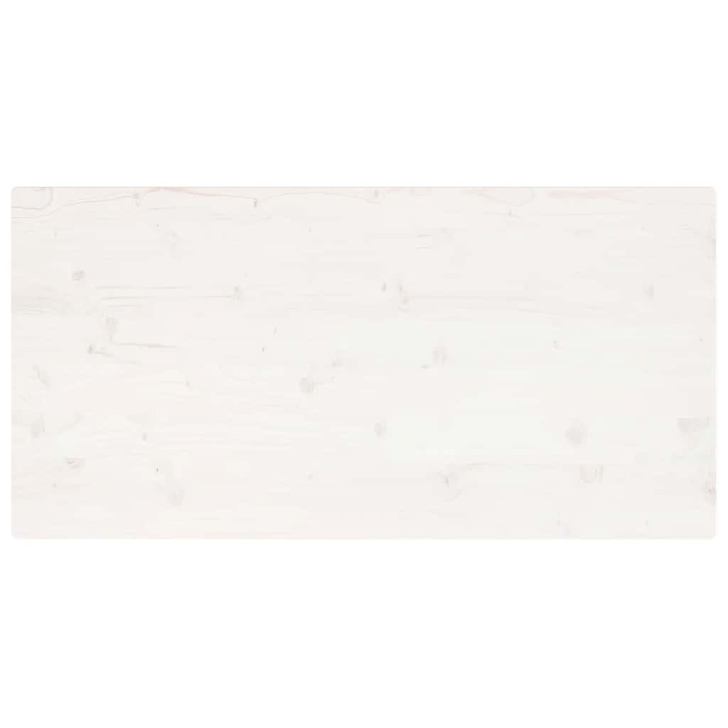 Blat Stołu, Biały, 110X60X2,5Cm, Lite Drewno Sosnowe, Prostokąt