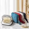 Portable Travel Jewelry Organizer Pouch, Zipper Jewelry Storage Bag With Tassel, Divided Soft Lining Case For Rings Bracelets