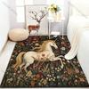 1PC Classic Print Unicorns and Flowers Carpet for Living Room Bedroom Bedside Sofa Table Floor Mat Home Area Rug Decoration