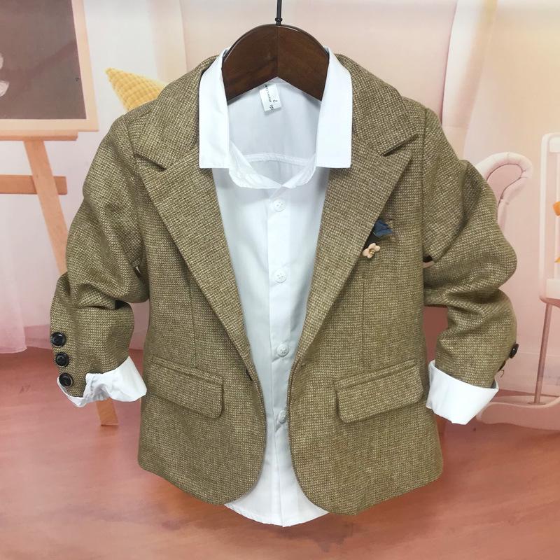 2025 Boys' Korean Style Spring/Autumn Blazer: Casual, Handsome & Formal Jacket for Kids