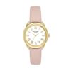 Kate Spade New York Damen-Crosstown Quarz-Uhr KSW1856 Gehäuse aus goldfarbener Legierung Rosa Lederarmband Weißes Zifferblatt Analog 3-Zeiger