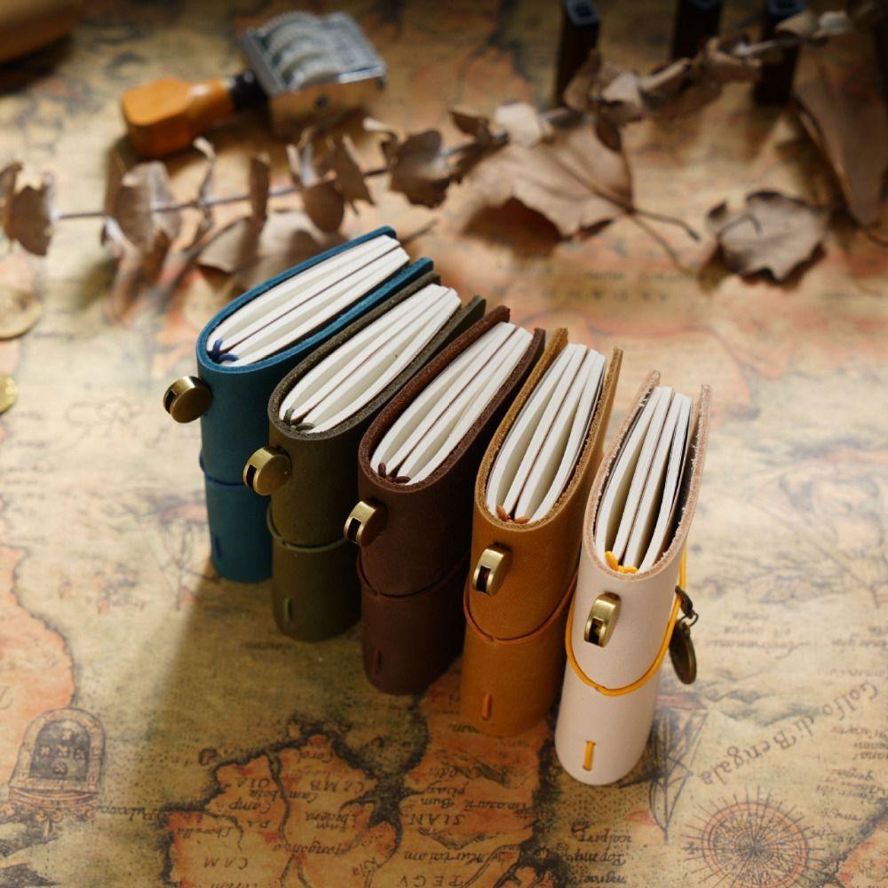 Writing Cowhide Cover Sketchbook Handmade Diary Notebook Vintage Traveler Notebook  Hand Account