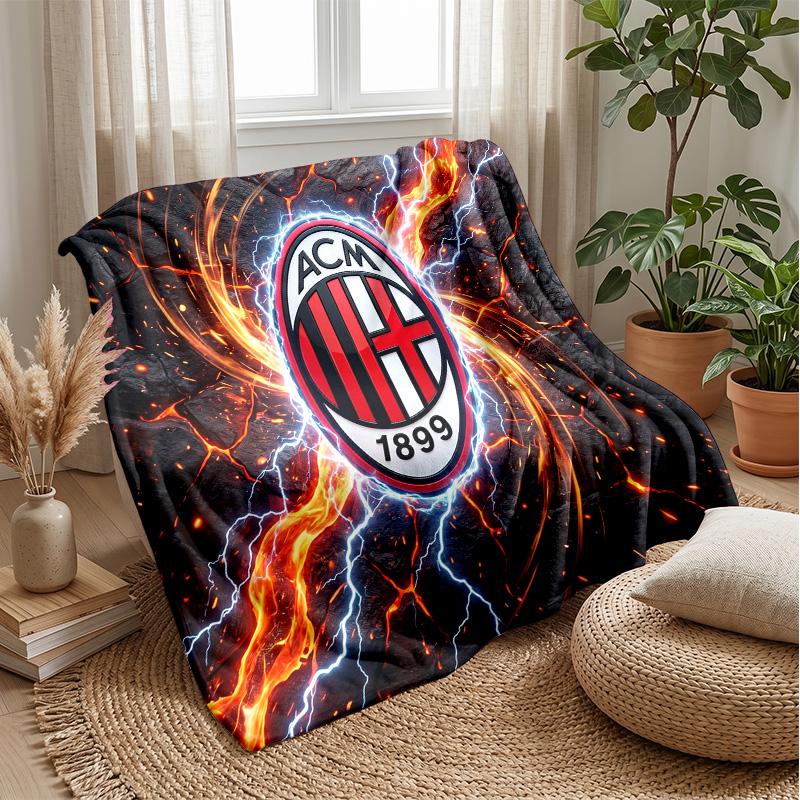 AC Milan Theme blanket Soft Flannel Blanket Plush Throw Blanket Cozy Sofa Bed Blanket for Home Decor