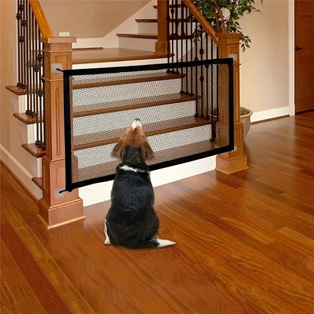 Pet Dog Pet Isolated Network Folding Dog Safety Fence New Mesh Stairs Gate  for Puppy Cats