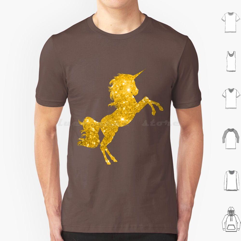 Golden Glitter Unicorn T Shirt 6xl Cotton Cool Tee Unicorns Gold Gold Unicorn Unicorn Sparkles Gold Glitter Glittery Unicorn S