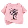 2026 Kids Pure Cotton Round Neck Short-Sleeve Top Star Patterned Printed T-shirt Y2K Trendy Girls' Summer T-shirt Girls Clothing