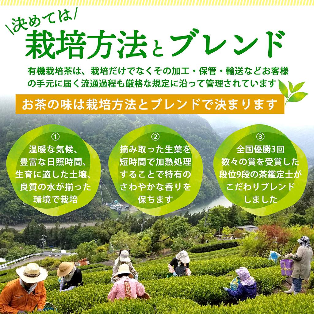 YAMASAN KYOTO UJI Organic Powdered Green Tea 160g (80g x 2 Bags) Sencha Pesticide-Free Catechin Japanese Tea Gift