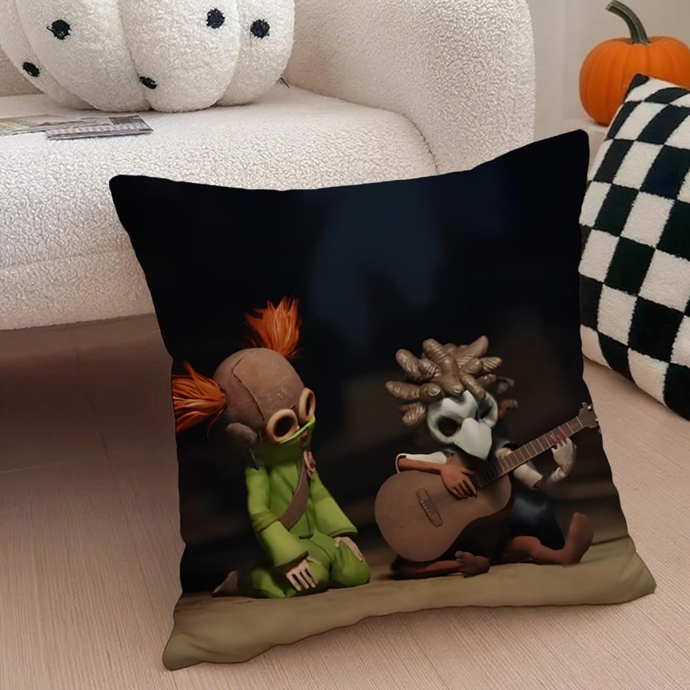 Thriller GAME LLittle Nightmares Cushion Cover Throw Pillow Cover Hidden Button Durable Polyester Chair Cushion