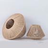 Farmhouse Style Rattan Lamp Geometric Shade Light Covers Chandelier Hanging Wicker Woven Fixture Decor for Living Room Bedroom