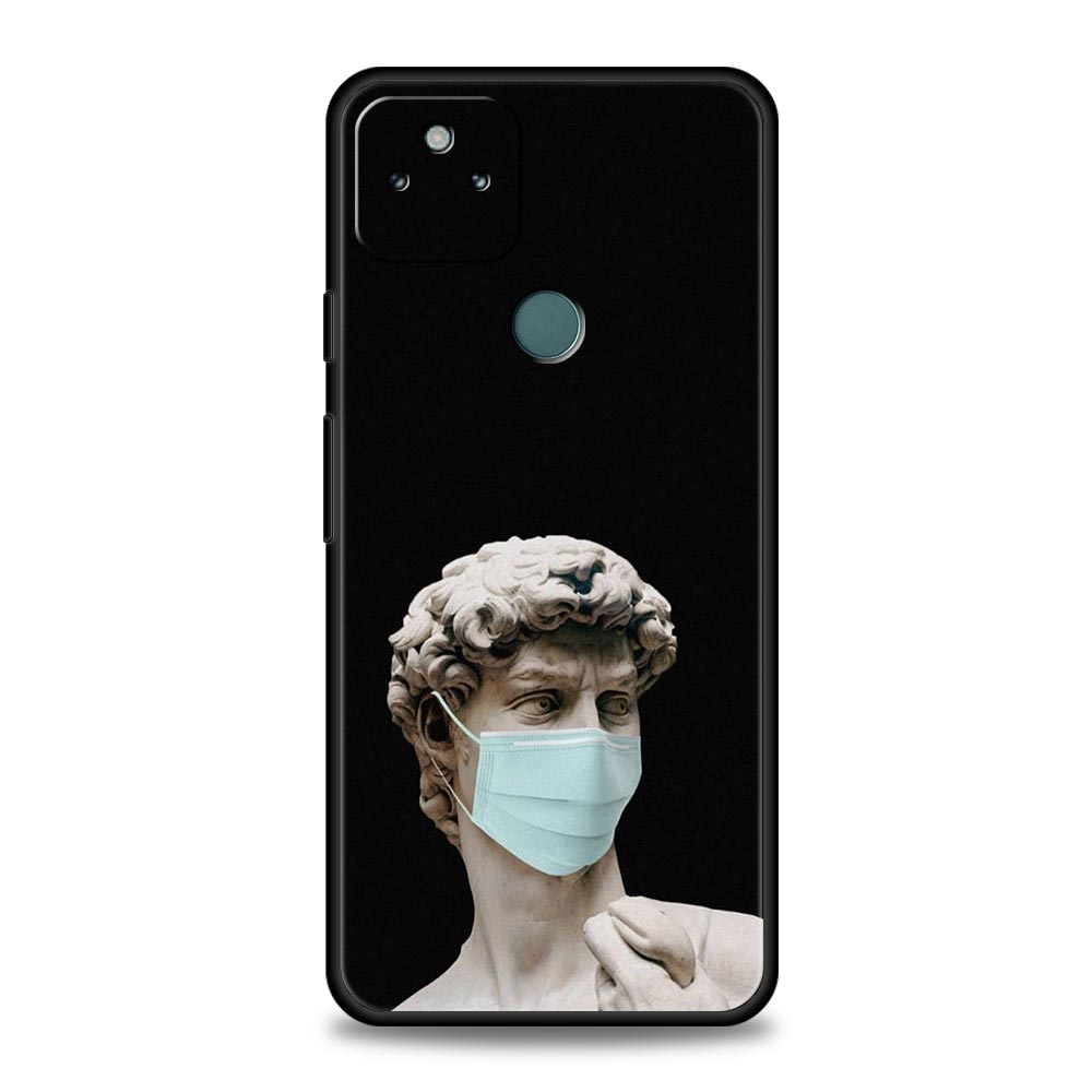 Cartoon Statue Abstract Art Phone Case Cover for Google Pixel 10 9 8 7 6 9A 8A 7A 6A Pro Shockproof Soft TPU 9 Pro XL Shell Capa