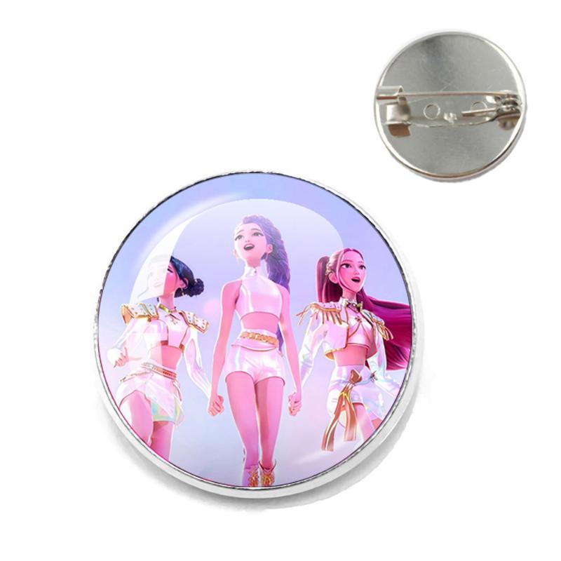 Popular Kpop Movie D-Demon H-Hunters Anime Button Pin Handmade Brooch For Clothes Cartoon Badge Backpack Decoration